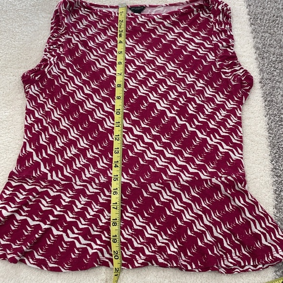 Talbots red stripe short sleeves top blouse tee shirt medium - Picture 5 of 11